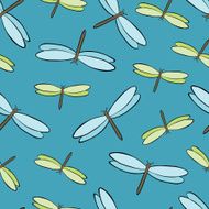 seamless pattern with dragonflies N3