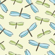 seamless pattern with dragonflies N5