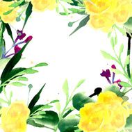 Wildflowers blooming delicate flowers background painted watercolors N24