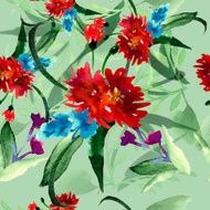 Wildflowers blooming delicate flowers background painted watercolors N37