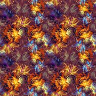 Seamless pattern Tropical exotic flowers drawn in pencil and watercolo N3