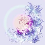 Flowers Roses lilies and camomile N4
