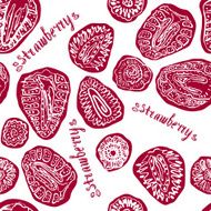 Strawberry hand drawn vintage seamless pattern N2