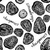 Strawberry hand drawn vintage seamless pattern N3