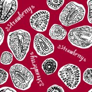 Strawberry hand drawn vintage seamless pattern N5