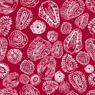 Strawberry hand drawn vintage seamless pattern N6