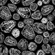 Strawberry hand drawn vintage seamless pattern N7