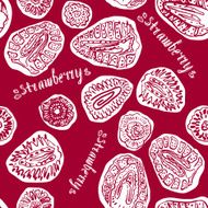 Strawberry hand drawn vintage seamless pattern N8