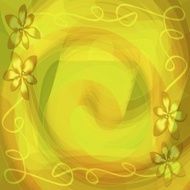 Tile with transparent yellow flower patterns