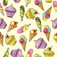Seamless pattern whith ice cream N2