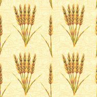 Seamless pattern with wheat spikes