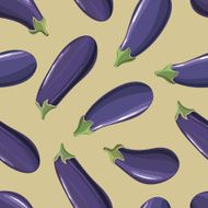 seamless background with scattered ripe eggplant N2