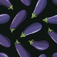 seamless background with scattered ripe eggplant N3