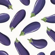 seamless background with scattered ripe eggplant N5