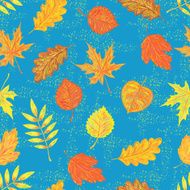 Seamless pattern with colorful autumn leaves N3