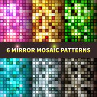 Bright set of shiny seamless mirror mosaic
