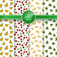 Seamless Pattern with Fruit Background