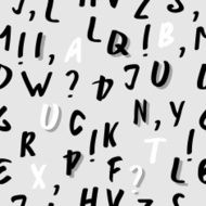 Vector seamless abstract alphabet pattern