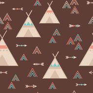 Cute trible geometric seamless pattern in cartoon style