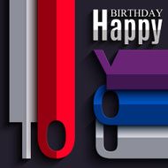 Birthday card with wishes text in the style of flat N2