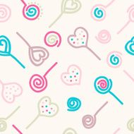 Colorful lollipops and candies Vector seamless pattern