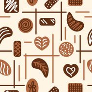 Chocolate candies Vector seamless pattern