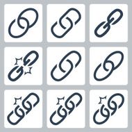 Chain links vector icon set