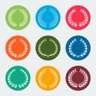 Wreaths laurels vector icon set