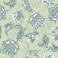 Floral Paisley Pattern Seamless Asian Textile Background N9