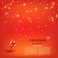 Banner for your holiday with confetti and streamers