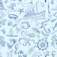 Nautical or marine themed seamless pattern N4