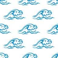 Seamless pattern of blue sea waves