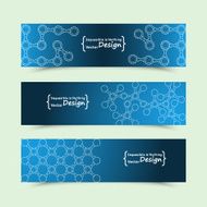 Molecule structure blue background for science technology