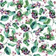 seamless pattern with hawthorn