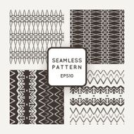 Vector set of seamless geometric patterns
