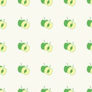 Seamless pattern of apple fruit sliced in half with seeds