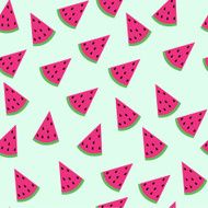 Seamless pattern of watermelon slices with seads