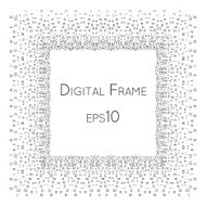Intricate Digital vector frame with small rectangles