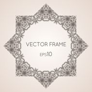 Intricate star floral vector frame N2