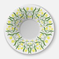 Vector plate with floral pattern
