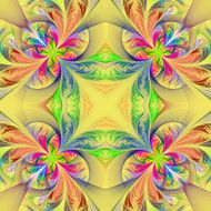 Symmetric multicolored fractal tracery Collection - frosty patt