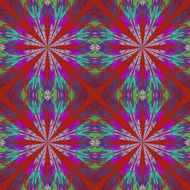 Symmetrical pattern in stained-glass window style Purple and Bl