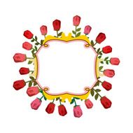 Retro frame of roses Vintage flowers Vector illustration