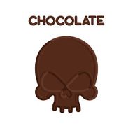 Chocolate Skull Head skeleton of bittersweet chocolate Sweet c