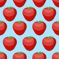 Strawberry seamless pattern Fresh red ripe strawberry vector