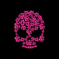 Skull of roses on a black background Flower skull man