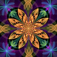 Fabulous symmetrical pattern of the petals Blue and beige palet