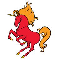 Red unicorn with a fiery mane