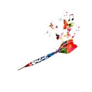 Colorful vector dart background with butterflies N2