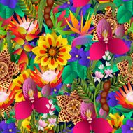 tropical flower seamless pattern